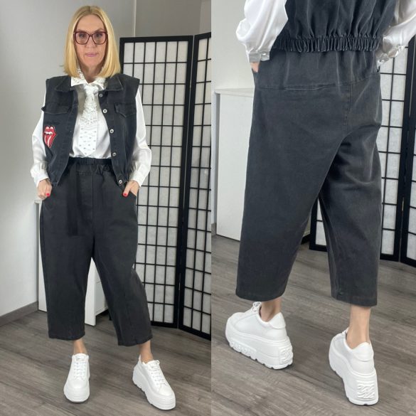 Royal Belle gumis derekú ülepes farmer övvel 6770-sötétszürke