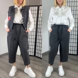 Royal Belle gumis derekú ülepes farmer övvel 6770-sötétszürke