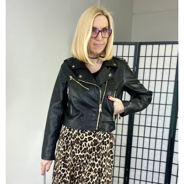 Vopse motoros dzseki arany cipzárral V6362-fekete