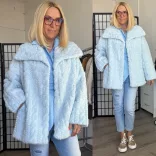 Bergen vágott szőrű mintás bunda W510-világoskék
