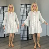 Sumitra fodros pamut ingruha 11127 - fehér