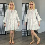 Sumitra fodros pamut ingruha 11127 - fehér