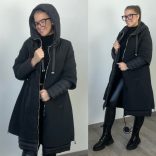 Follow Me átmeneti kabát kapucnival2522-fekete